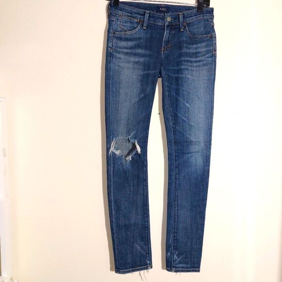 AGoldE Women's Slim Skinny Distressed Chole Jeans Medium Wash Size 24 EUC - Picture 9 of 12
